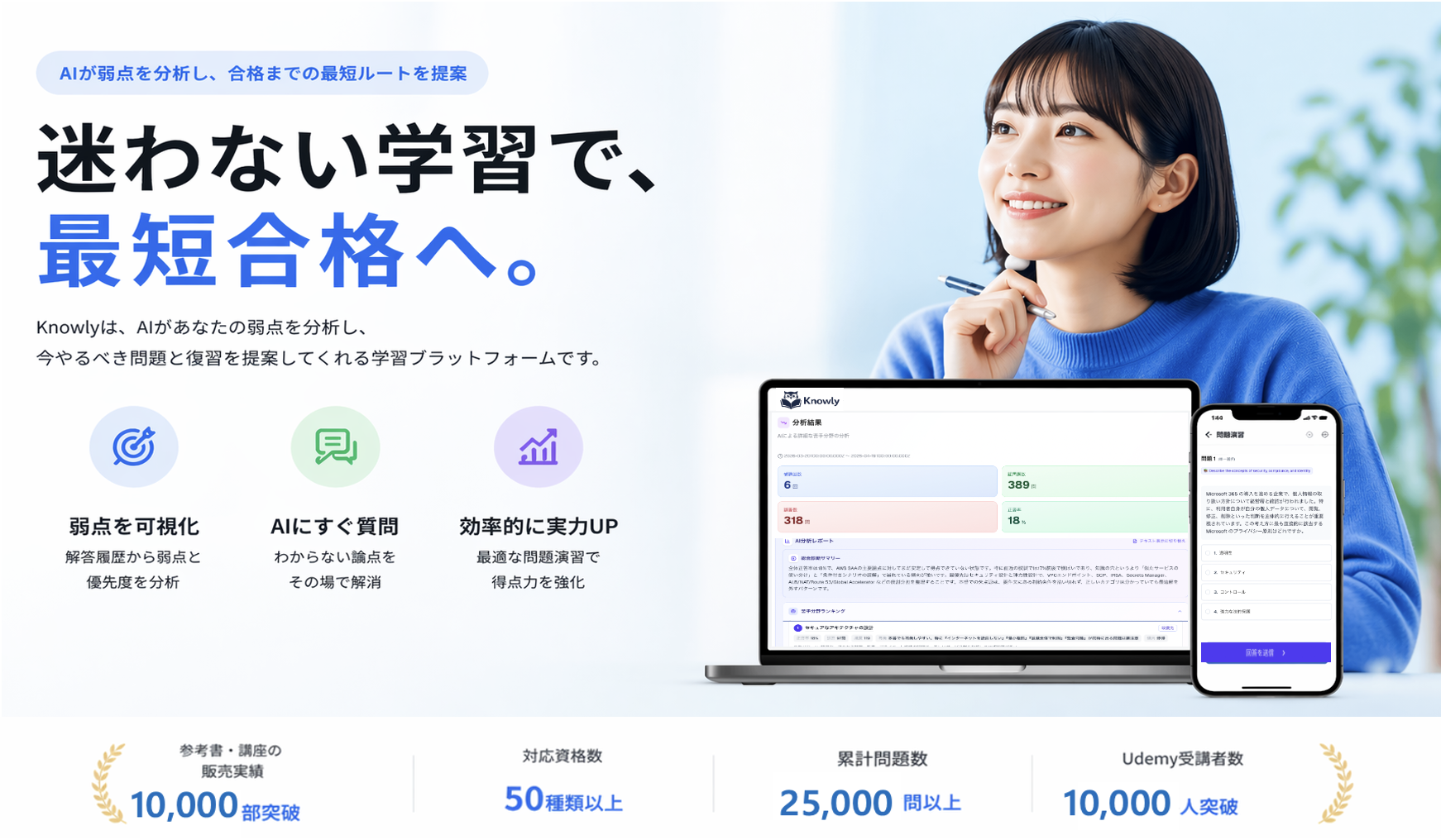 迷わない学習で、最短合格へ。